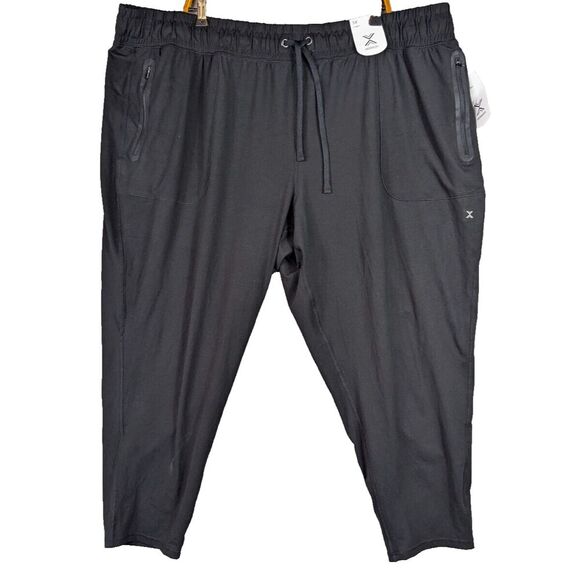 Xersion Women's Black Jogger Pants, Quick Dri Zip‎ Pockets Mid Rise Stretch - Picture 1 of 10
